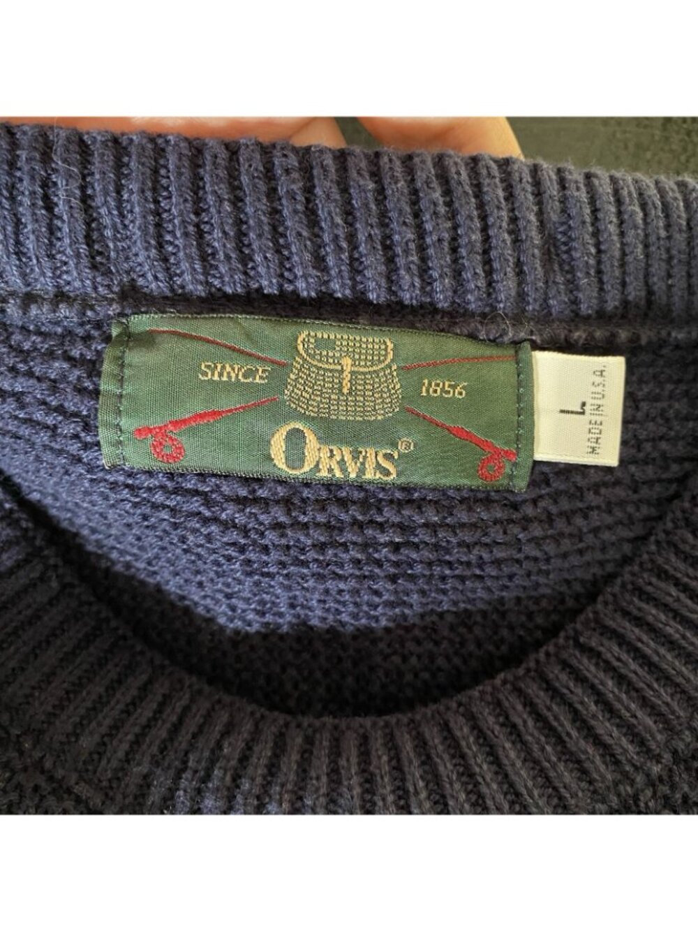 Vintage Orvis Sweater Men's L Dog Embroidery Labrador Retriever Navy Hunting - Picture 11 of 14